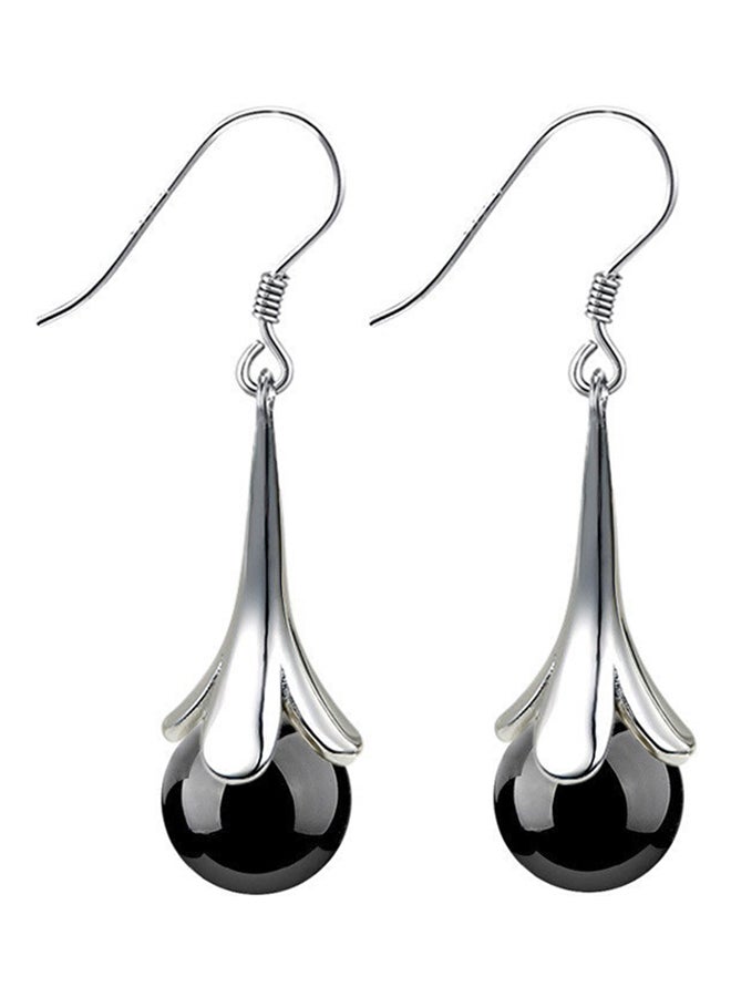 CYTHERIA - 925 Sterling Silver Moonstone Hoop Earrings - Image 1