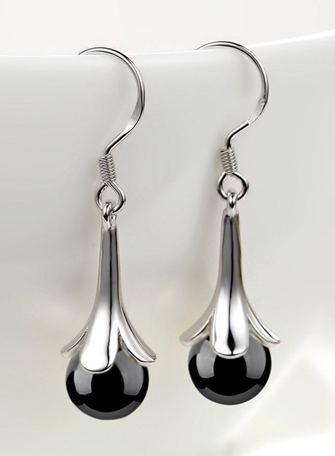 CYTHERIA - 925 Sterling Silver Moonstone Hoop Earrings - Image 1
