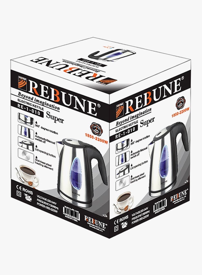 ريبون غلاية كهربائية سعة 1.7 لتر 1.7 L RE-1-010 أسود/ فضي - Image 2