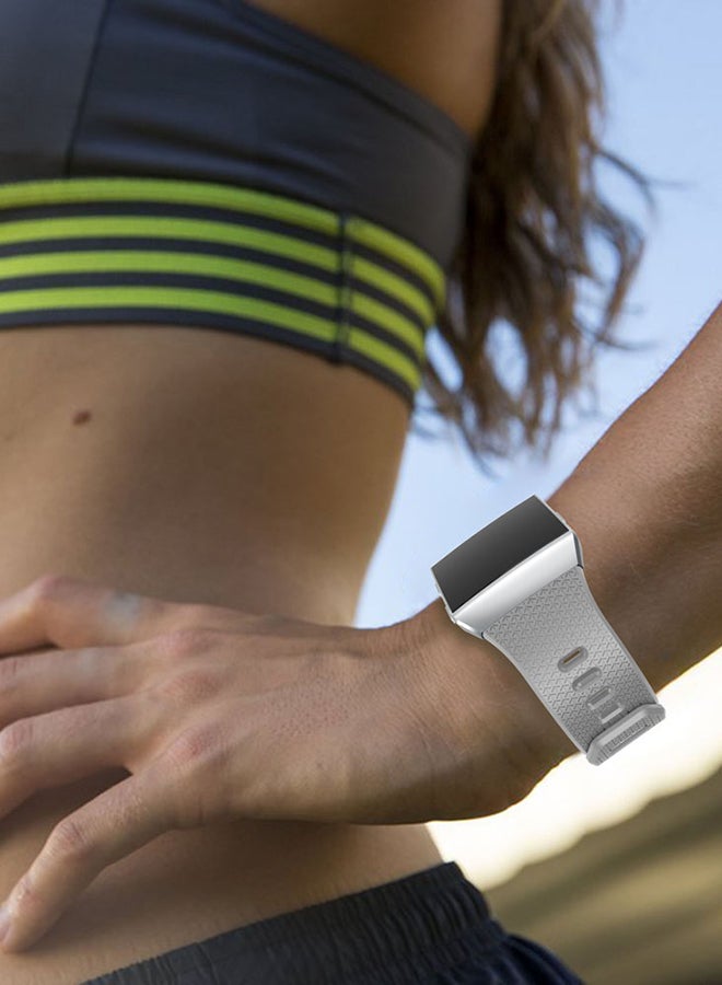 ISank Replacement Sport Band For Fitbit Ionic Grey  - Image 5