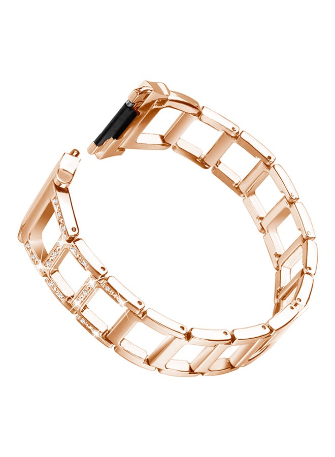 ISank Replacement Band For 2017 Fitbit Ionic Rose Gold/Clear