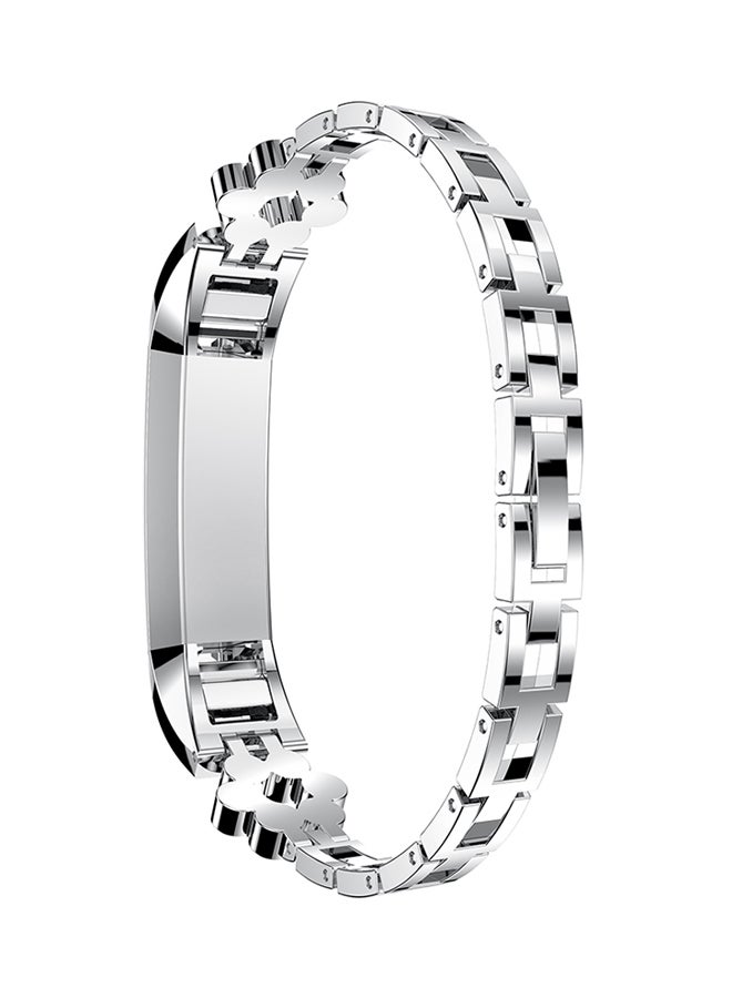 ISank Textured Tire Pattern Replacement Band For Fitbit Alta And Fitbit Alta HR Silver/Pink/Clear  - Image 3