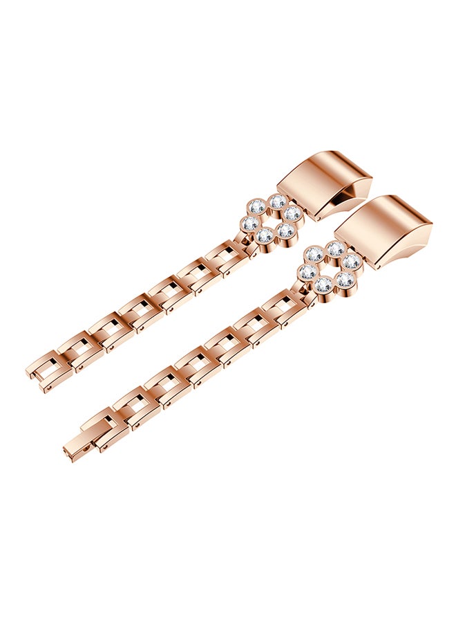 ISank Textured Tire Pattern Replacement Band For Fitbit Alta And Fitbit Alta HR Rose Gold/Pink/Clear  - Image 1