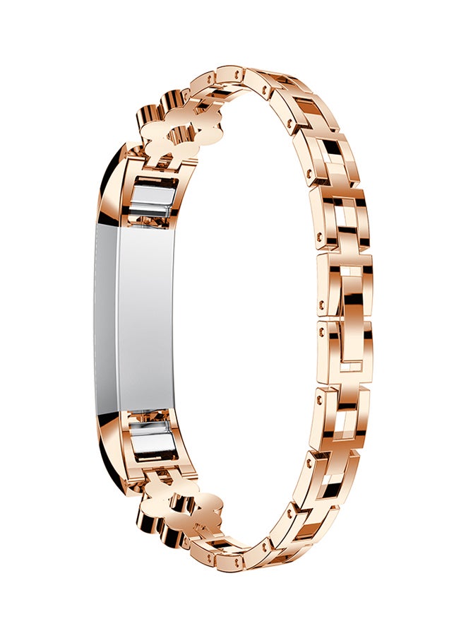 ISank Textured Tire Pattern Replacement Band For Fitbit Alta And Fitbit Alta HR Rose Gold/Pink/Clear  - Image 3