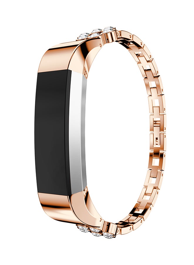 ISank Textured Tire Pattern Replacement Band For Fitbit Alta And Fitbit Alta HR Rose Gold/Pink/Clear  - Image 4