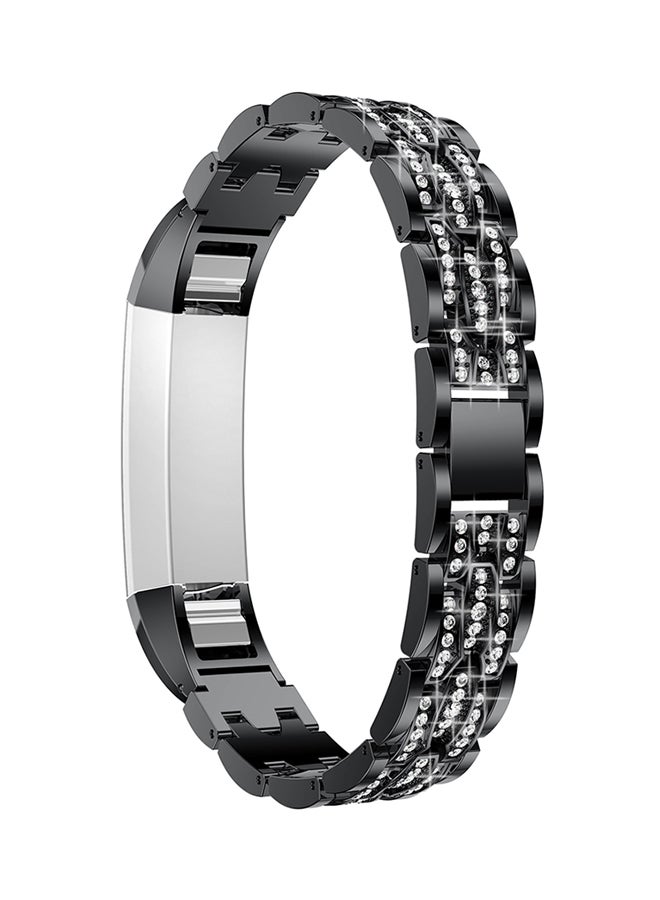 ISank Adjustable Replacement Jewelry Strap For Fitbit Alta And Fitbit Alta HR Black/Clear - Image 3