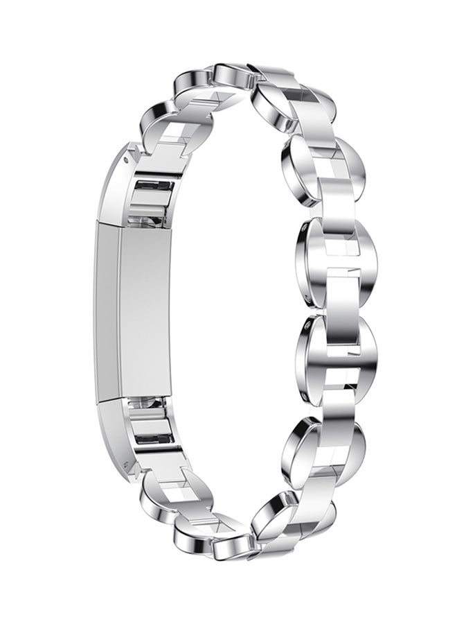 ISank Rhinestone Replacement Band For Fitbit Alta And Fitbit Alta HR Silver/Blue  - Image 3