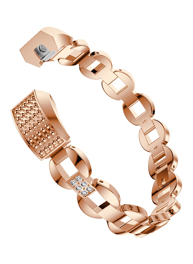ISank Replacement Stainless Steel Band For Fitbit Alta/Alta HR Rose Gold/Clear  - Image 1