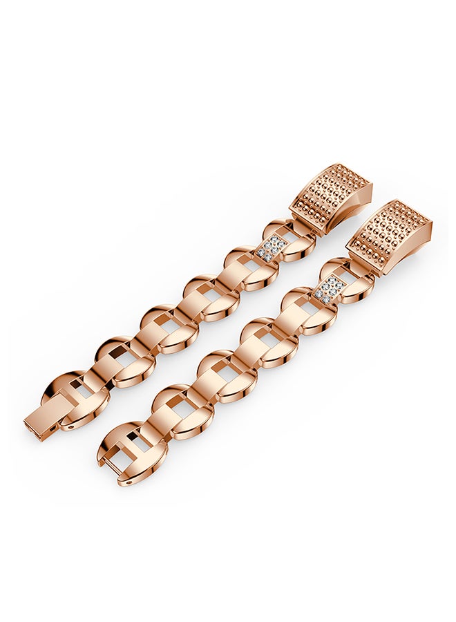ISank Replacement Stainless Steel Band For Fitbit Alta/Alta HR Rose Gold/Clear  - Image 2