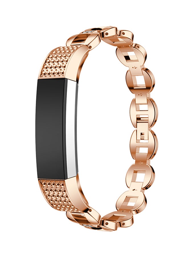 ISank Replacement Stainless Steel Band For Fitbit Alta/Alta HR Rose Gold/Clear  - Image 3
