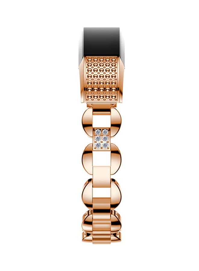 ISank Replacement Stainless Steel Band For Fitbit Alta/Alta HR Rose Gold/Clear  - Image 4
