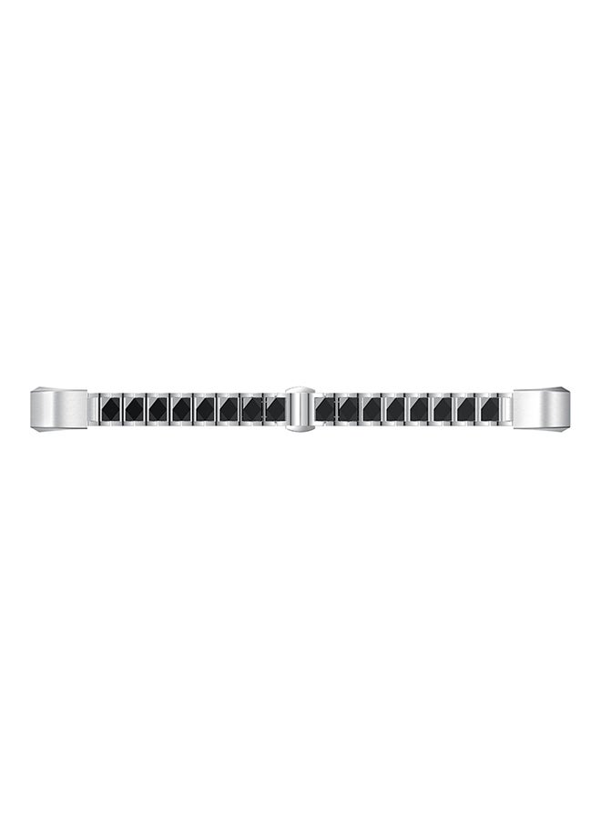 ISank Ceramics Link Bracelet Band For Fitbit Alta And Fitbit Alta HR Black/Silver - Image 2