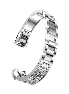 ISank Bling Rhinestone Bracelet Strap For Fitbit Alta And Fitbit Alta HR Silver  - Image 1
