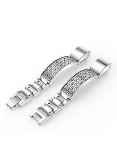 ISank Bling Rhinestone Bracelet Strap For Fitbit Alta And Fitbit Alta HR Silver  - Image 2