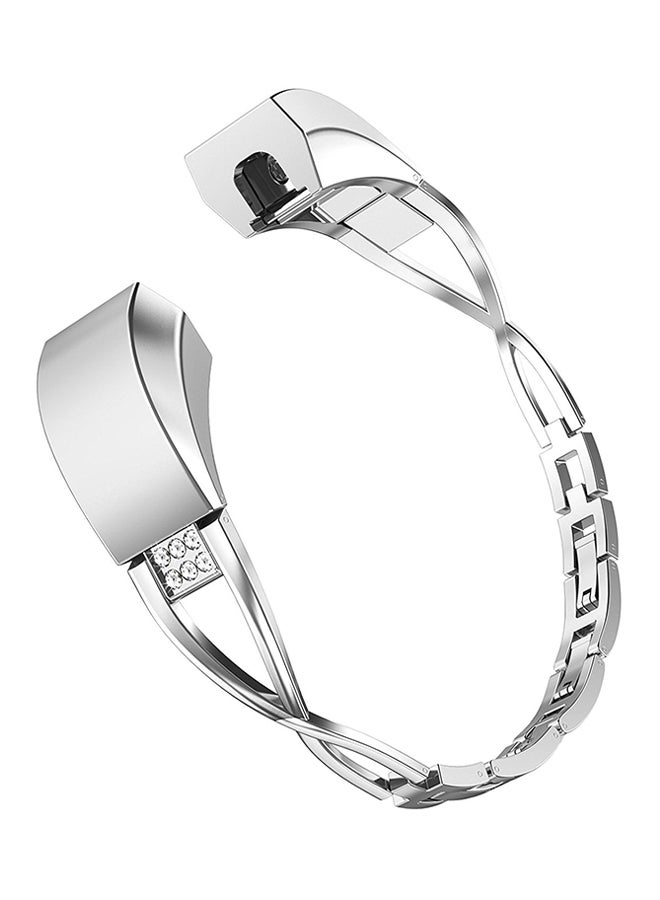 ISank Diamond Jewelry Replacement Bracelet Strap For Fitbit Alta And Fitbit Alta HR Silver/Clear  - Image 1