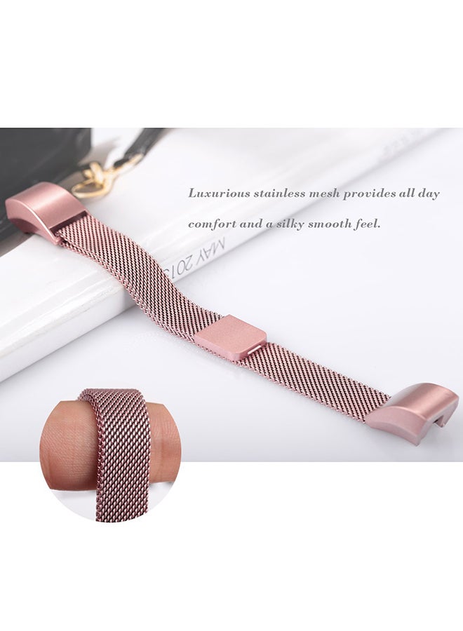 ISank - Milanese Replacement Band For Fitbit Alta And Fitbit Alta HR Rose Pink - Image 1
