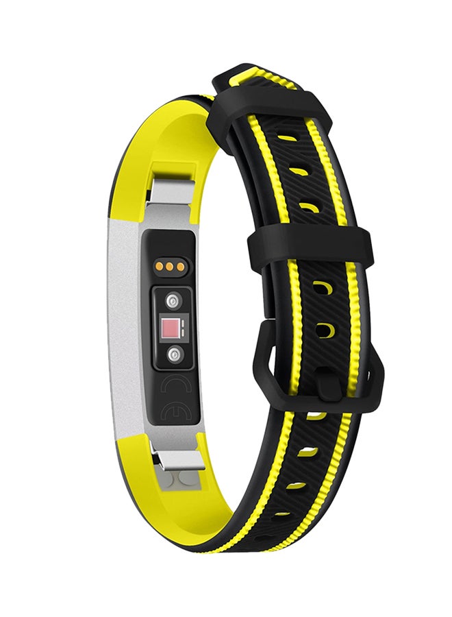 ISank Adjustable Replacement Sport Strap For Fitbit Alta HR Black/Yellow - Image 1