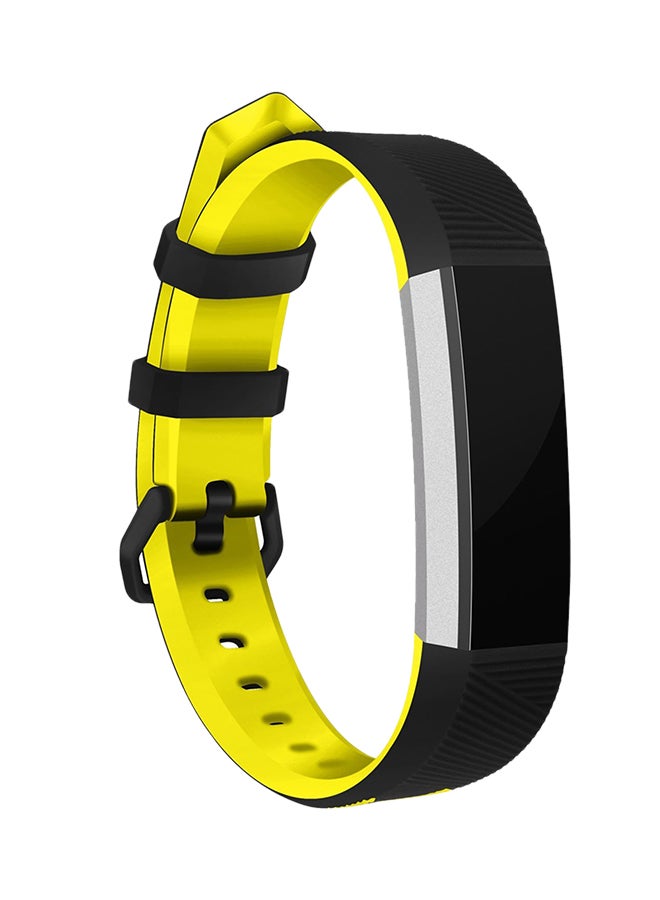 ISank Adjustable Replacement Sport Strap For Fitbit Alta HR Black/Yellow - Image 2