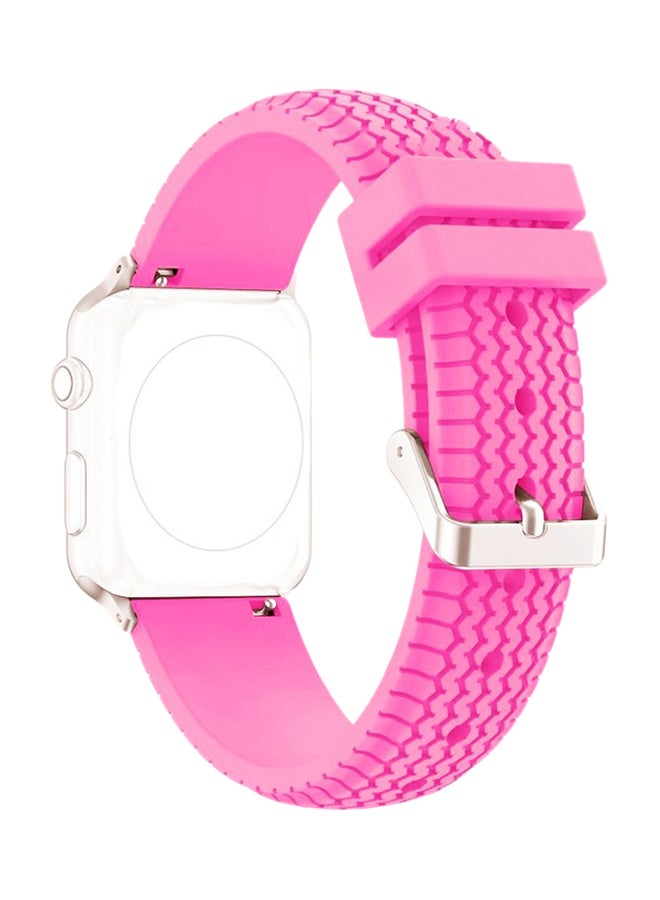 ISank Tire Pattern Replacement Band For Apple Watch Series 3/2/1 Rose Pink  - Image 1