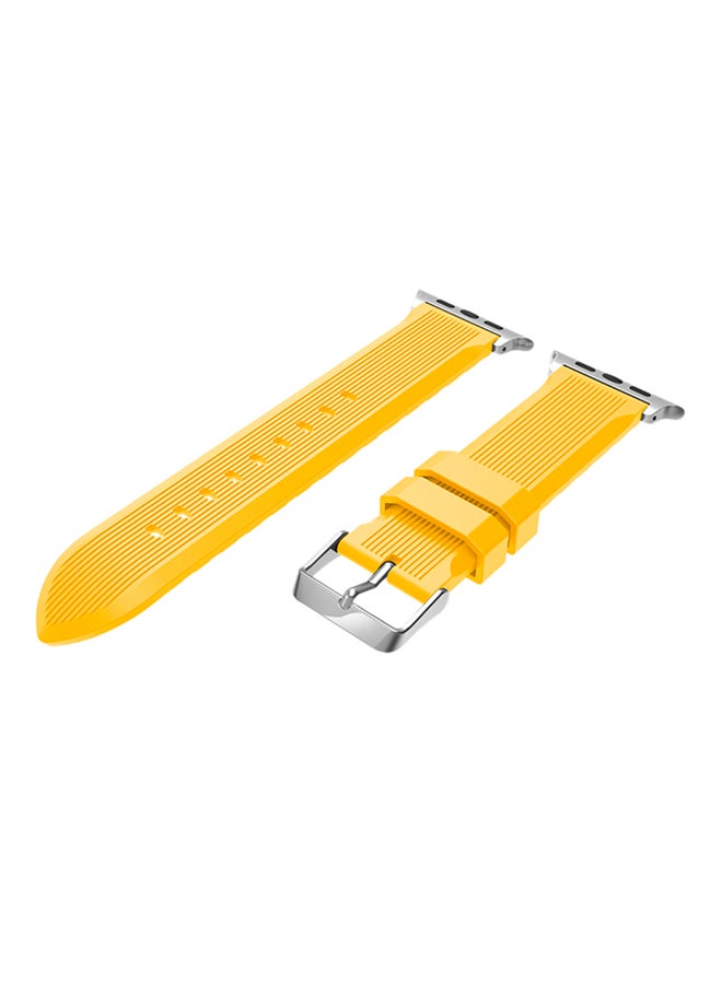 ISank Vertical Stripes Replacement Sports Band For Apple Watch Series 3/2/1 Yellow  - Image 1