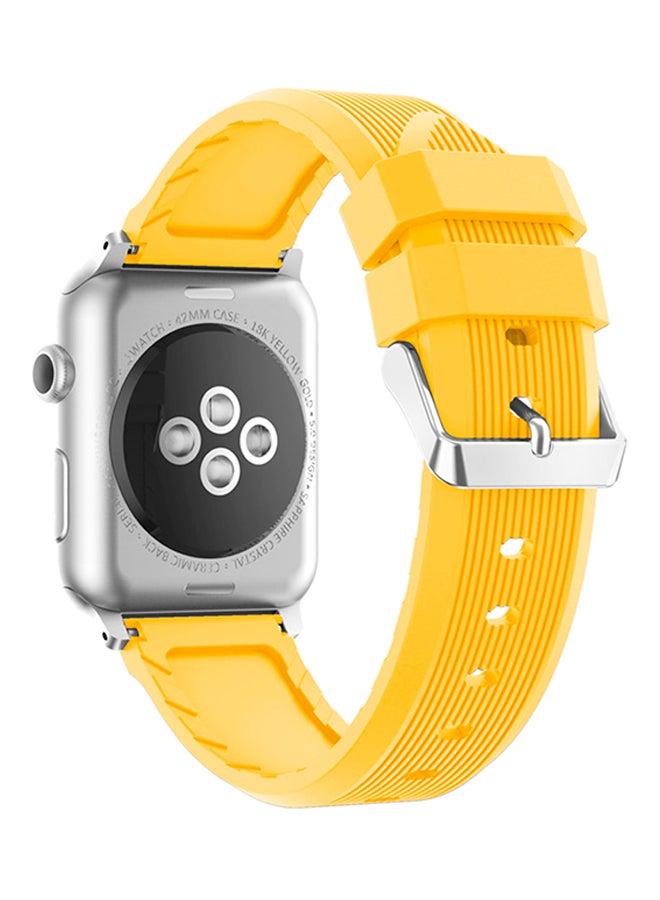 ISank Vertical Stripes Replacement Sports Band For Apple Watch Series 3/2/1 Yellow  - Image 2