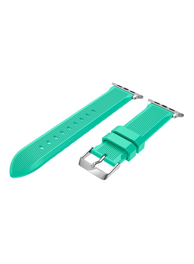 ISank Vertical Stripes Replacement Sports Band For Apple Watch Series 3/2/1 Mint Green  - Image 1