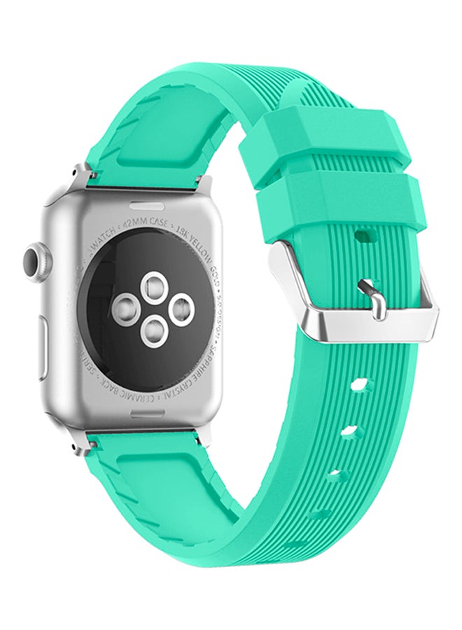 ISank Vertical Stripes Replacement Sports Band For Apple Watch Series 3/2/1 Mint Green  - Image 2