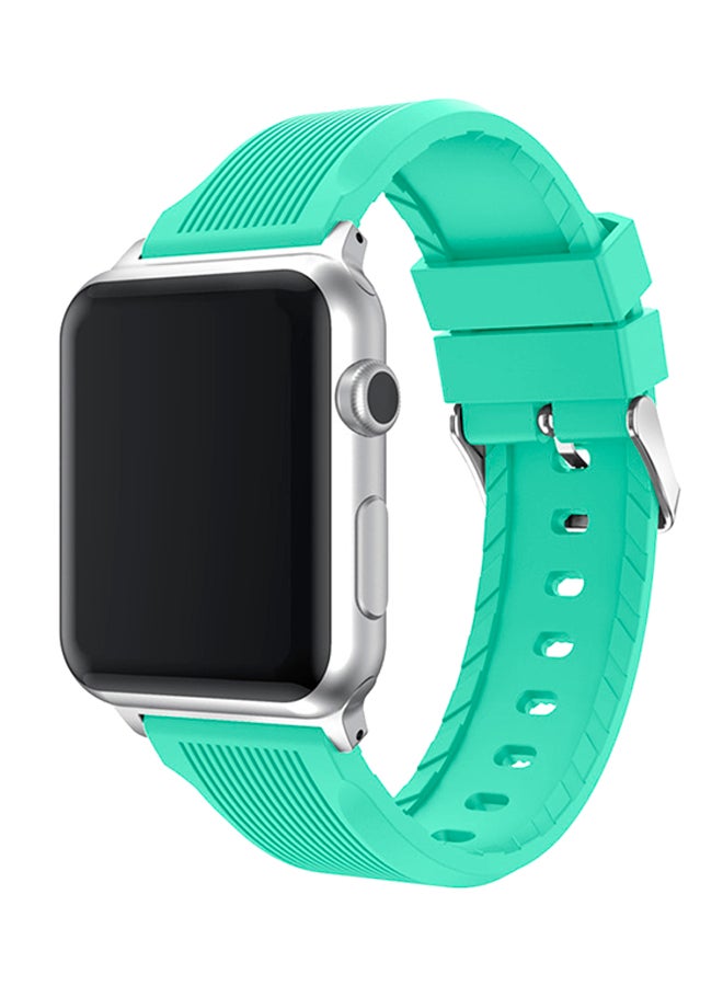 ISank Vertical Stripes Replacement Sports Band For Apple Watch Series 3/2/1 Mint Green  - Image 3