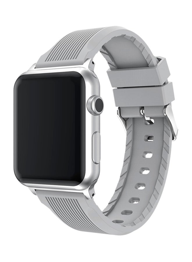ISank Vertical Stripes Replacement Sports Band For Apple Watch Series 3/2/1 Grey  - Image 3