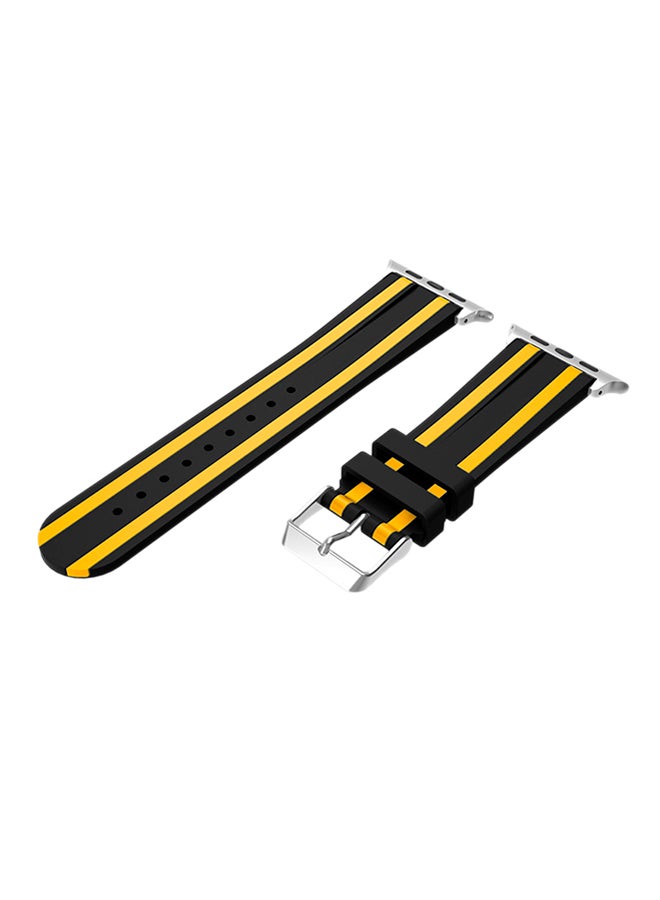 آيسانك سوار بديل رياضي لساعة أبل من سلسلة 1 و2 و3 أسود/ أصفر - Image 1