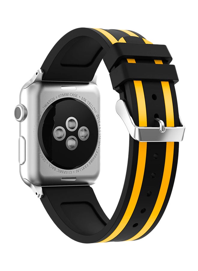 آيسانك سوار بديل رياضي لساعة أبل من سلسلة 1 و2 و3 أسود/ أصفر - Image 2