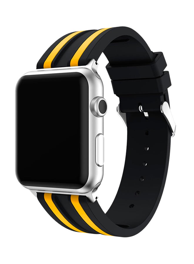 آيسانك سوار بديل رياضي لساعة أبل من سلسلة 1 و2 و3 أسود/ أصفر - Image 3