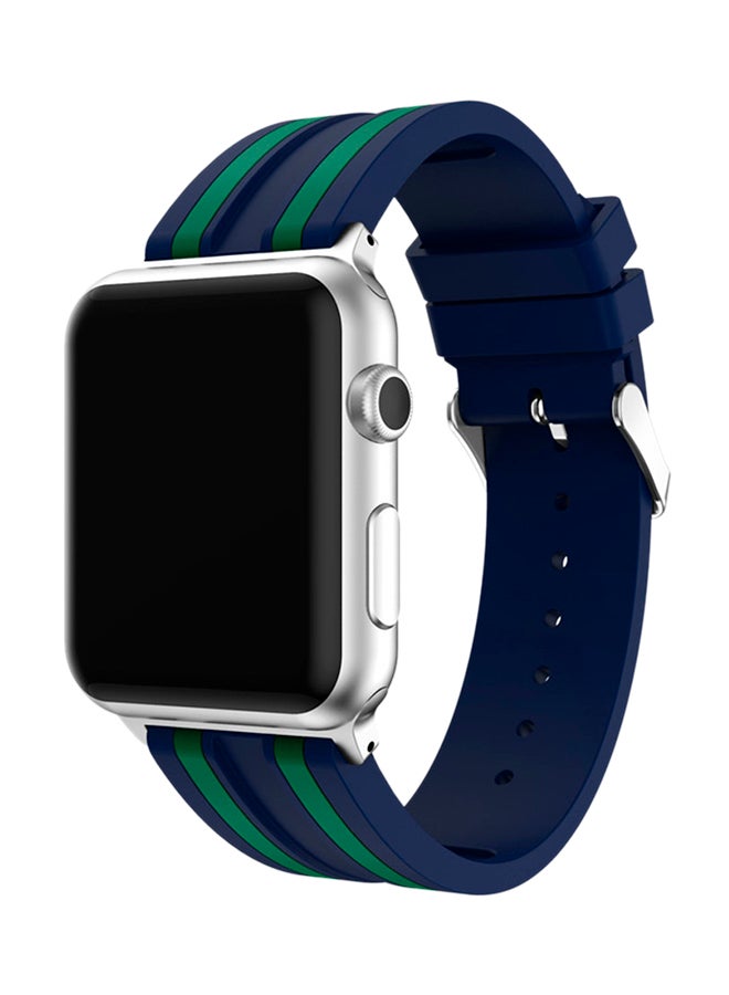 ISank Replacement Sports Band For Apple Watch Series 3/2/1 Dark Blue/Green - Image 3