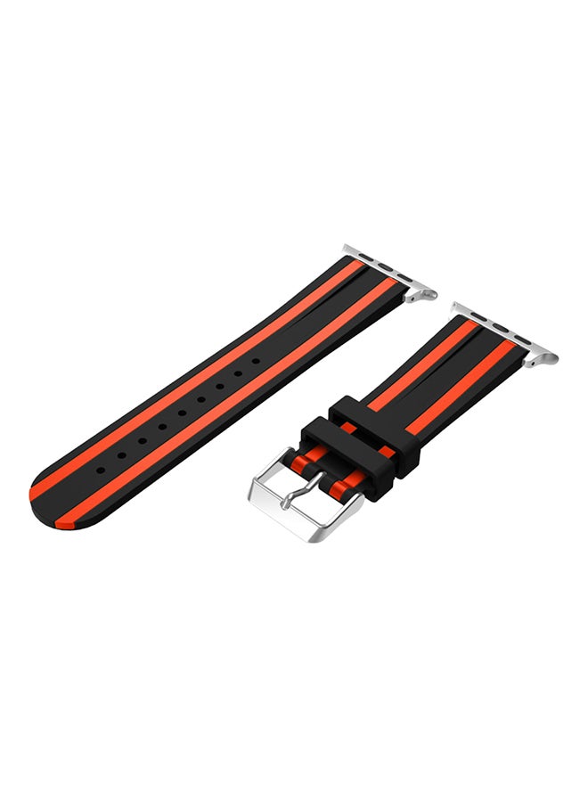 ISank Replacement Sports Band For Apple Watch Series 3/2/1 Black/Orange - Image 1