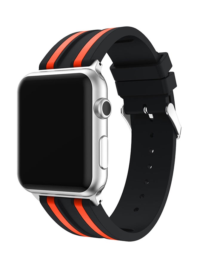 ISank Replacement Sports Band For Apple Watch Series 3/2/1 Black/Orange - Image 3