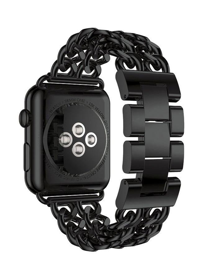 ISank Flexible Chain Replacement Strap For Apple Watch Series 3/2/1 Black - Image 2
