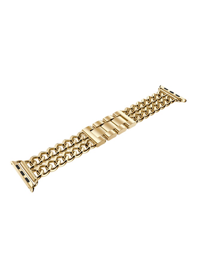 ISank - Flexible Chain Replacement Strap For Apple Watch Series 3/2/1 Gold - Image 1