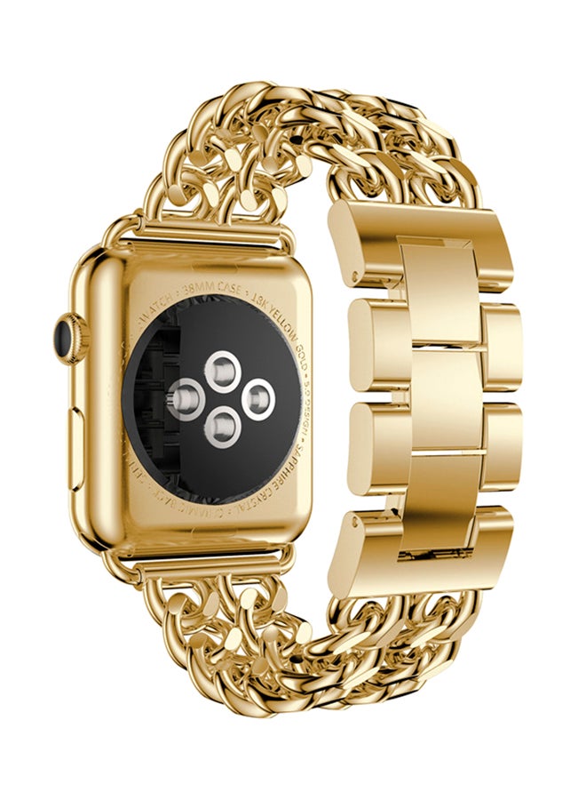 ISank - Flexible Chain Replacement Strap For Apple Watch Series 3/2/1 Gold - Image 1
