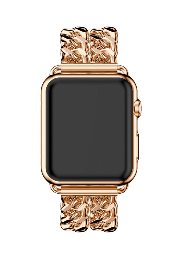 ISank Flexible Chain Replacement Strap For Apple Watch Series 3/2/1 Rose Gold - Image 4