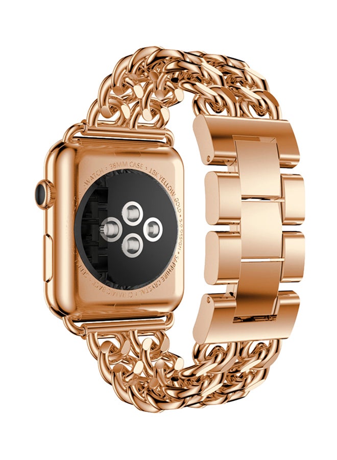 ISank Flexible Chain Replacement Strap For Apple Watch Series 3/2/1 Rose Gold - Image 2