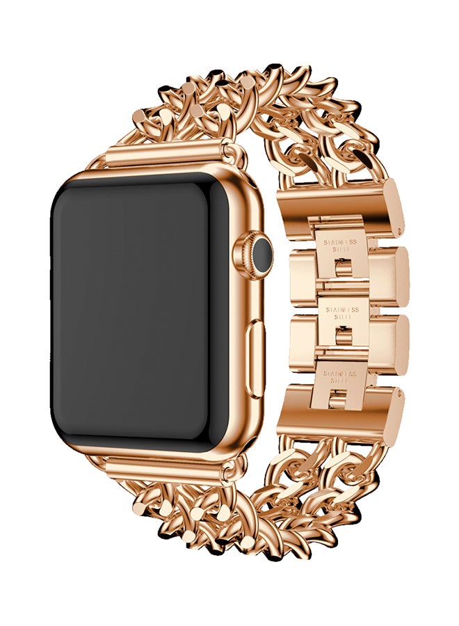 ISank Flexible Chain Replacement Strap For Apple Watch Series 3/2/1 Rose Gold - Image 3