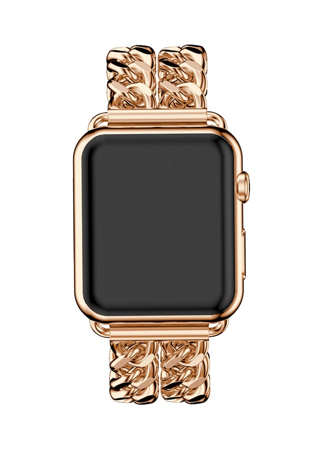 ISank Flexible Chain Replacement Strap For Apple Watch Series 3/2/1 Rose Gold - Image 4