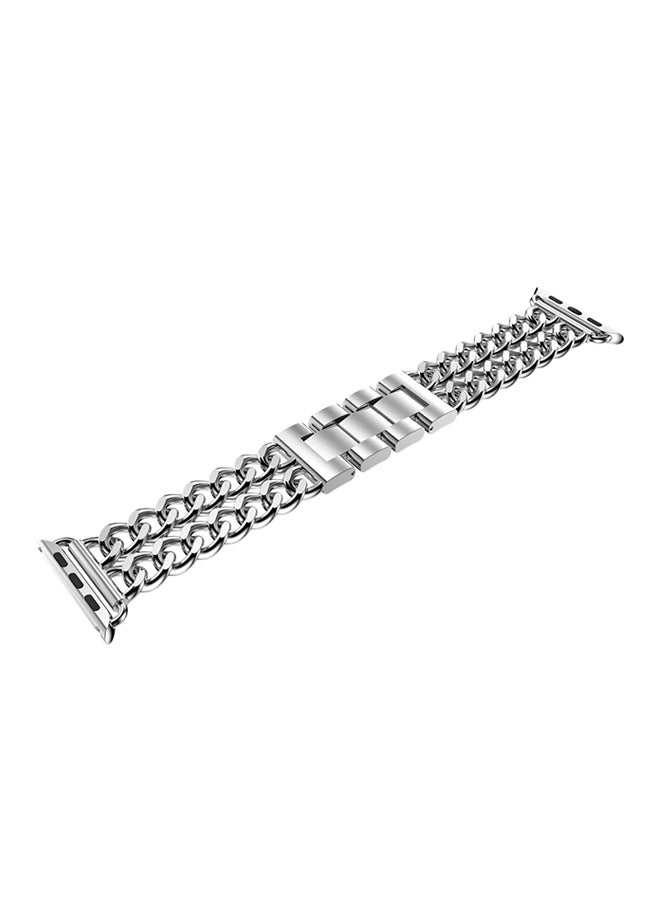 ISank Flexible Chain Replacement Strap For Apple Watch Series 3/2/1 Silver - Image 1