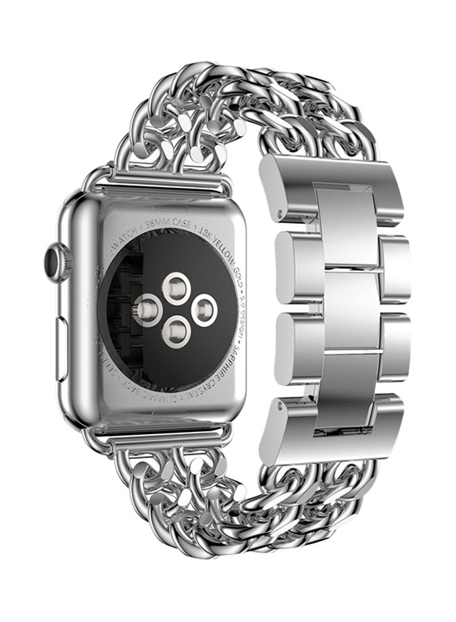 ISank Flexible Chain Replacement Strap For Apple Watch Series 3/2/1 Silver - Image 2