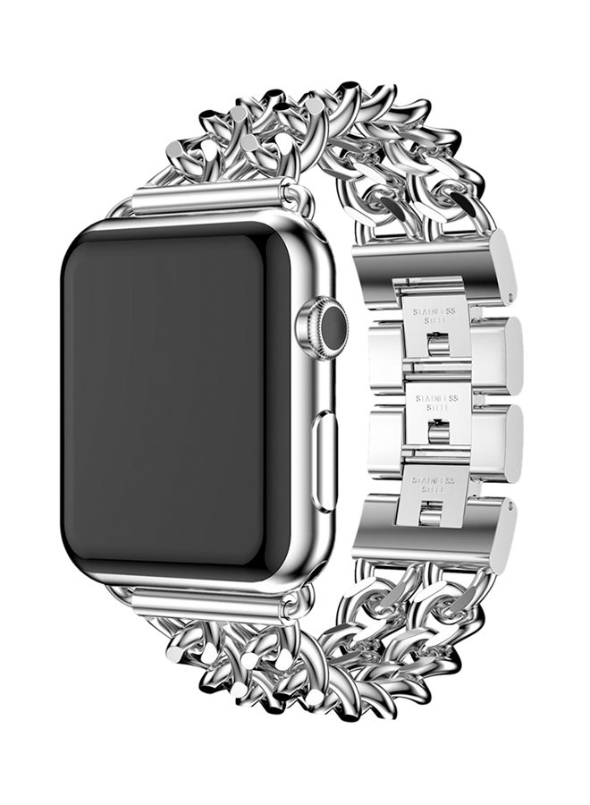 ISank Flexible Chain Replacement Strap For Apple Watch Series 3/2/1 Silver - Image 3