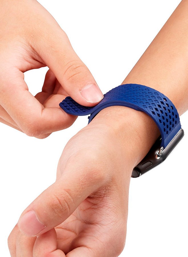ISank - Milanese Loop Replacement Strap For Apple Watch Series 3/2/1 Navy - Image 1