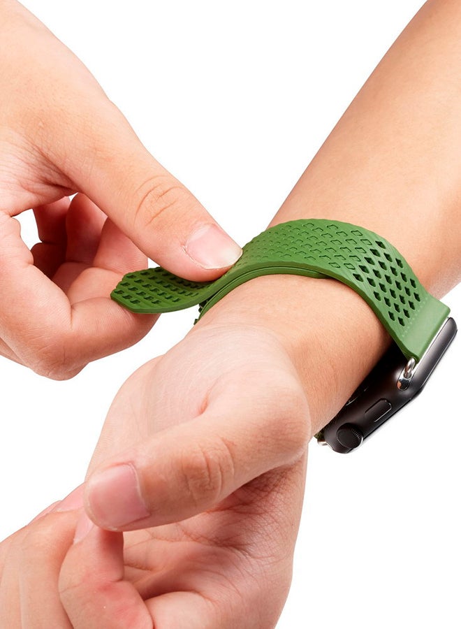 ISank - Milanese Loop Replacement Strap For Apple Watch Series 3/2/1 Green - Image 1