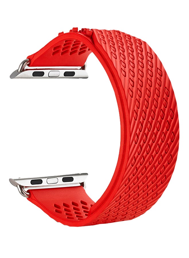 ISank - Milanese Loop Replacement Strap For Apple Watch Series 3/2/1 Red - Image 1