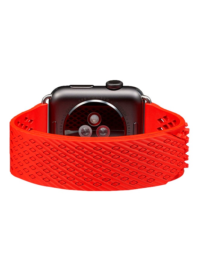 ISank - Milanese Loop Replacement Strap For Apple Watch Series 3/2/1 Red - Image 1