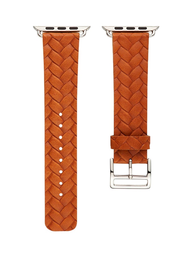 ISank - Woven Texture Replacement Band For Apple Watch Series 3/2/1 Orange - Image 1
